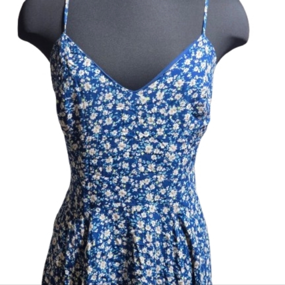 🌸 Xhilaration Blue Floral Sundress XXL | Smocked Back Tie | Summer Dress 🌸 image 6
